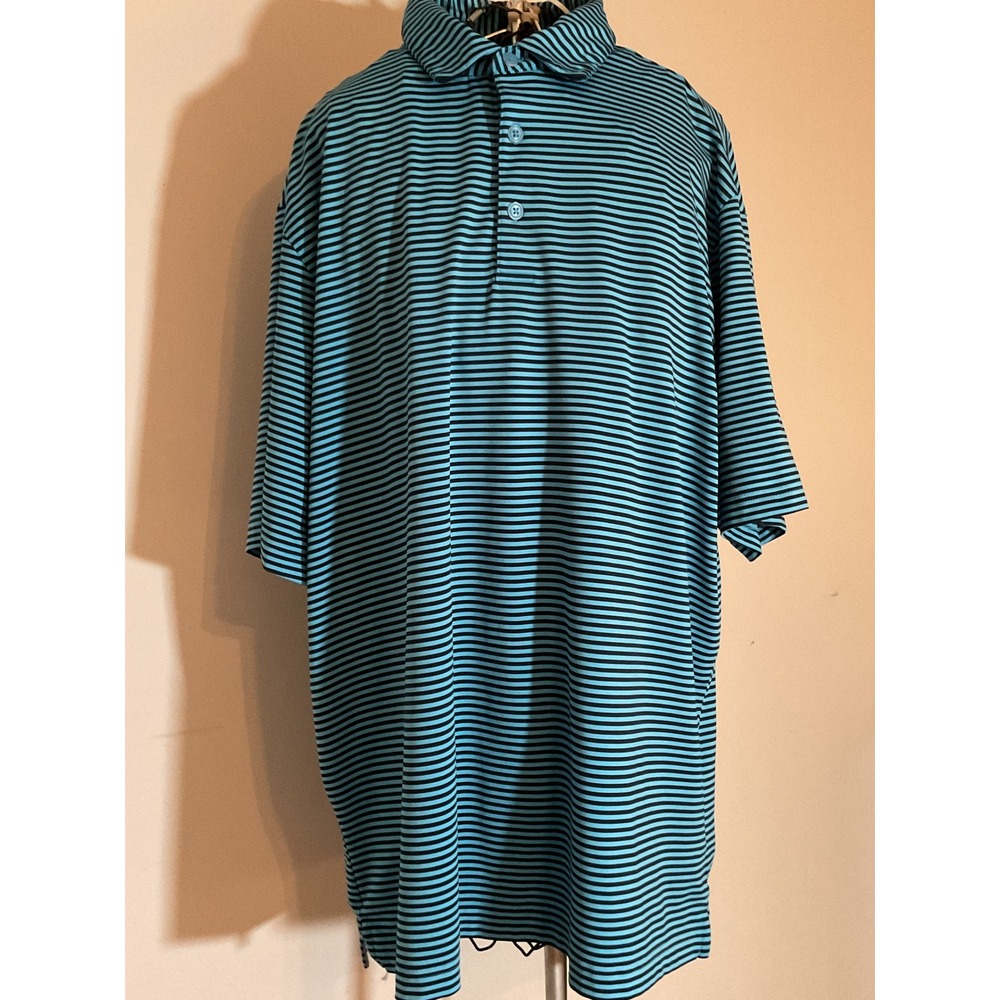 Walter Hagen‎ 11 Majors Mens Large Polo Shirt Blue Black Striped  Golf